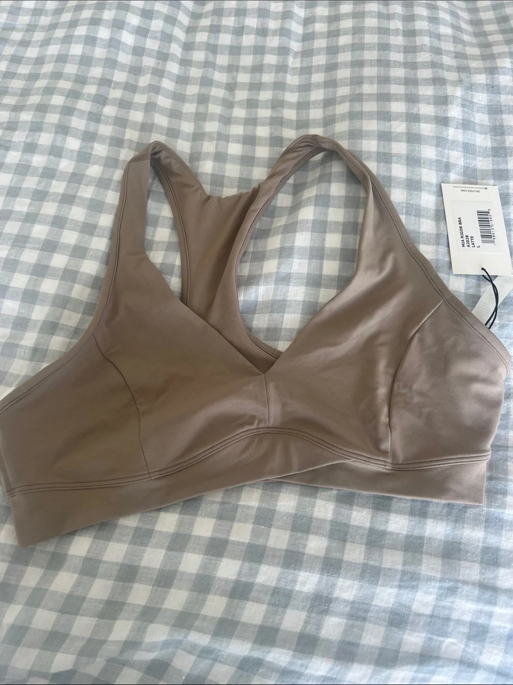 Splits59 Neutral Taupe V-Neck Sports Bralette